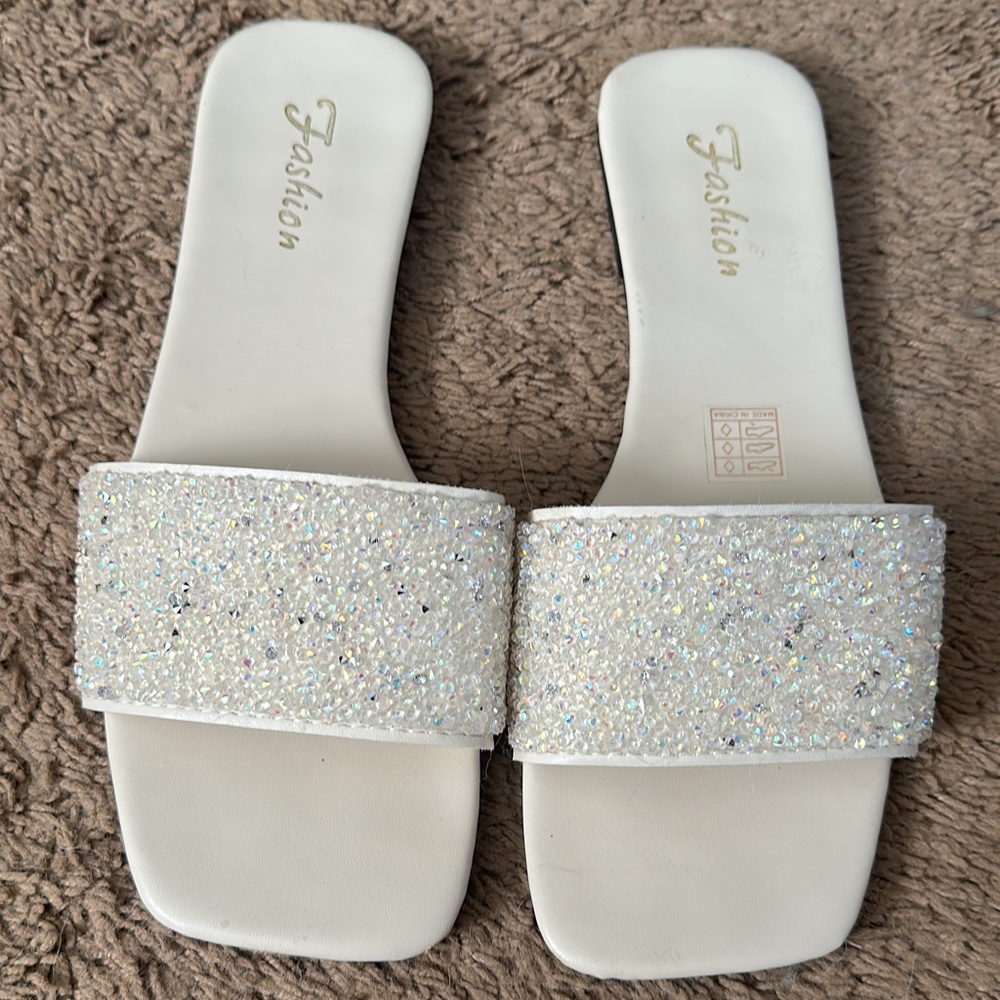 Iridescent sandals